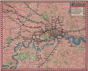 Podzemní mapa Londýna od Reginald Percy Gossop