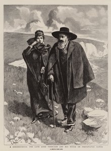 Vzpomínka na zesnulého lorda Tennysona a jeho chůvu na Freshwater Downs (rytina) od Reginald Thomas Cleaver