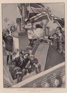 Oslava Ladysmithova dne v dívčí škole (litografie) od Reginald Thomas Cleaver