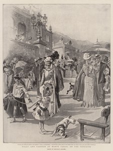 Bláznovství a móda v Monte Carlu na terasách (litografie) od Reginald Thomas Cleaver