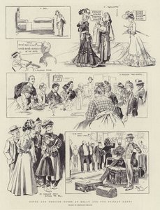Poznámky k hotelům a penzionům v Miláně a u italských jezer (litografie) od Reginald Thomas Cleaver