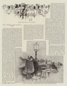 Dáma na návštěvě v Dolní sněmovně (litografie) od Reginald Thomas Cleaver