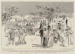 Lawn Tennis in India, a Hill Station Club (rytina) od Reginald Thomas Cleaver