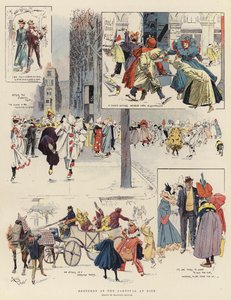 Skici na karnevalu v Nice (barevná litografie) od Reginald Thomas Cleaver