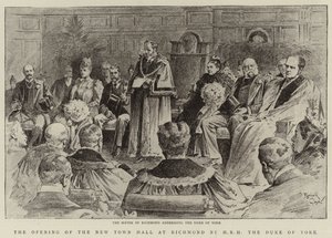 Otevření nové radnice v Richmondu vévodou z Yorku (litografie) od Reginald Thomas Cleaver