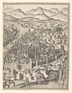Pohled na Florencii (pravá část) Fiorenza (název na objektu) od Reichsdruckerei