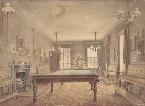 Interiér kulečníkové místnosti v Lupton House, Devonshire, navržený Georgem..., 1838. od Reid Turner