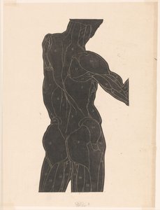 Anatomická studie mužských zad a hýžďových svalů v siluetě od Reijer Stolk
