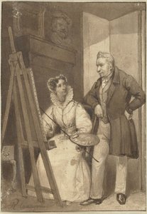 Portrét Wilhelminy Frederica Sophia Pruská, princezna z Orange-Nassau, se svým manželem králem Vilémem I.