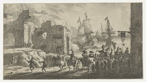 Maškaráda v přístavu od Reinier Nooms (attributed to)