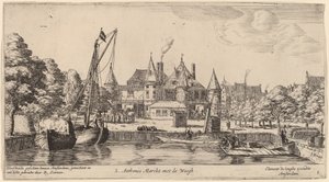 Nieuwmarkt se St. Anthonis Waag (S. Anthonis Markt s Waegh) od Reinier Nooms, called Zeeman