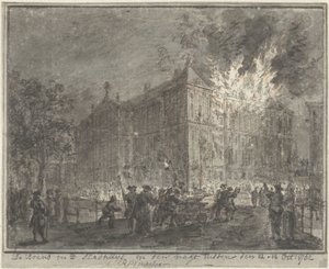 Požár v radnici Amsterdamu, 1762 od Reinier Vinkeles (I)