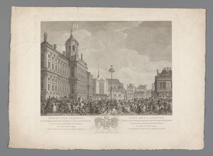 Svátek svobody na náměstí Dam v Amsterdamu, 4. března 1795 Svátek svobody, slavený u příležitosti inaugurace stromu svobody, v Amsterdamu, na náměstí Revoluce, 4. března 1795. První rok batávské svobody / Fête de la L