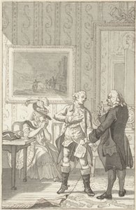Ilustrace ke hře Het Tweegevegt od Jestera od Reinier Vinkeles (I)