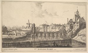 St. Antonis Poort, Amsterdam, polovina 17. století. od Reinier Zeeman