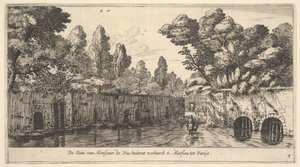 Zahrada M. de Nue Mimo předměstí S. Marceau poblíž Paříže, 17. století. od Reinier Zeeman