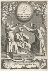Minerva en twee geketende figuren Titelpagina voor: A. Thysius, Justinus s nejvybranějšími různými pozorováními a podrobným přehledem, 1650