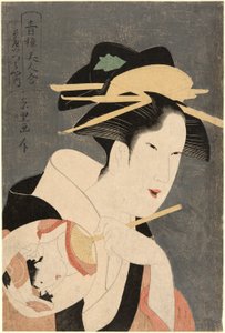 Krásky Pleasure Quarters (Seiro bijin awase): Hosteska čajovny Izumiya