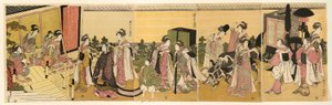 Parodie na prince Genjiho a jeho průvod od Chōkyōsai Eiri