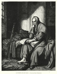 Svatý Pavel ve vězení (litho) od Rembrandt Harmensz. van Rijn (after)