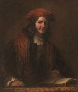 Muž s červenou čepicí, asi 1660-65 (olej na plátně) od Rembrandt Harmensz. van Rijn (school of)