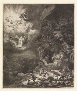 Zvěstování pastýřů, 1634 od Rembrandt van Rijn