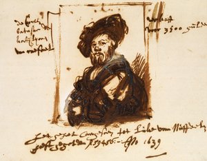 Baldassarre Castiglione, skica z portrétu od Rembrandt Harmensz. van Rijn