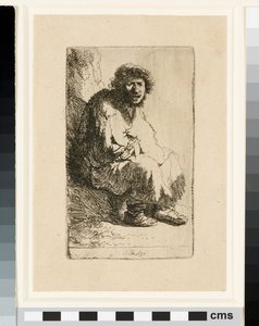 Žebrák sedící na břehu od Rembrandt van Rijn