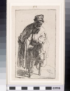 Žebrák s dřevěnou nohou, cca 1630 (lept) od Rembrandt van Rijn