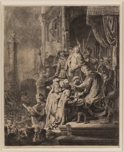 Kristus před Pilátem: Velký talíř od Rembrandt van Rijn