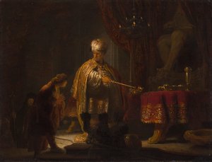 Daniel a Cyrus před Idolem Belem od Rembrandt van Rijn