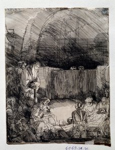 Výstava těla vykupitele Kresba Rembrandta Harmenszoona van Rijna (1606-1669) Florencie, Uffizi (kanceláře), Gabinetto Disegni e Stampe od Rembrandt van Rijn