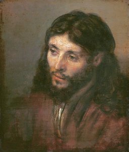 Hlava Krista, kolem roku 1648 (olej na plátně) od Rembrandt van Rijn