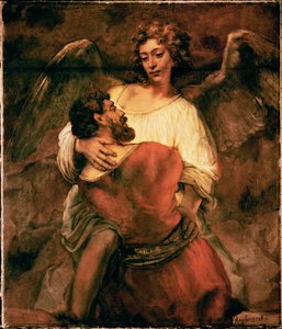 Jákob bojuje s andělem (malba na plátně)