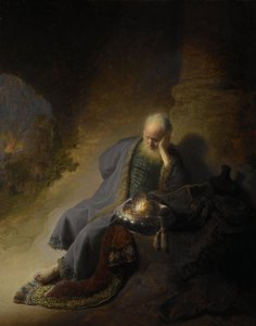 Jeremiáš naříká nad zničením Jeruzaléma od Rembrandt van Rijn