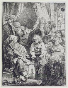 Joseph vyprávějící své sny (lept) od Rembrandt van Rijn