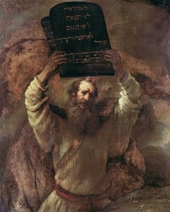 Mojžíš rozbíjející desky zákona od Rembrandt van Rijn
