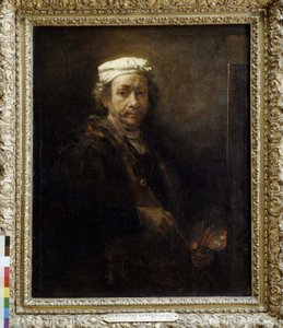Rembrandt stárl před stojanem (1660). od Rembrandt van Rijn