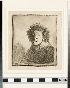 Autoportrét s otevřenými ústy od Rembrandt van Rijn