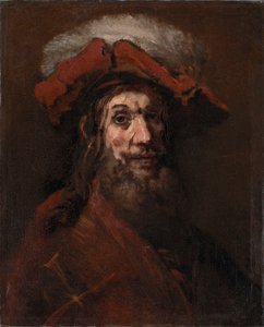 Skica pro Rytíře se sokolem, známého jako „Křižák“ od Rembrandt van Rijn