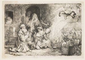 Anděl odcházející z Tobiášovy rodiny od Rembrandt van Rijn