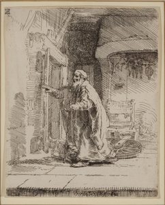 Tobitova slepota: Větší talíř od Rembrandt van Rijn