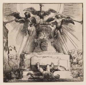 Fénix nebo Svržená socha od Rembrandt Harmensz. van Rijn