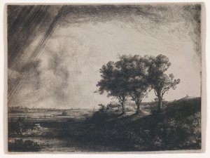 Tři stromy od Rembrandt Harmensz. van Rijn