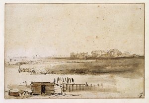 Pohled na Houtewaal od Rembrandt van Rijn