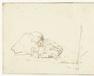 Saskia nemocná v posteli od Rembrandt van Rijn (copy after)