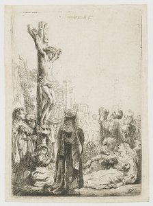 Slepý hráč na niněru a jeho rodina přijímají almužnu od Rembrandt van Rijn