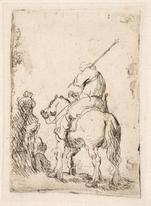 Voják v turbanu na koni od Rembrandt van Rijn