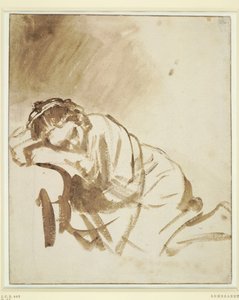 Mladá žena spící Hendrickje Stoffels, asi 1654 od Rembrandt van Rijn