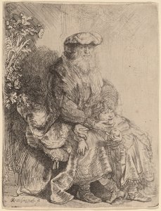 Abraham hladící Izáka od Rembrandt van Rijn